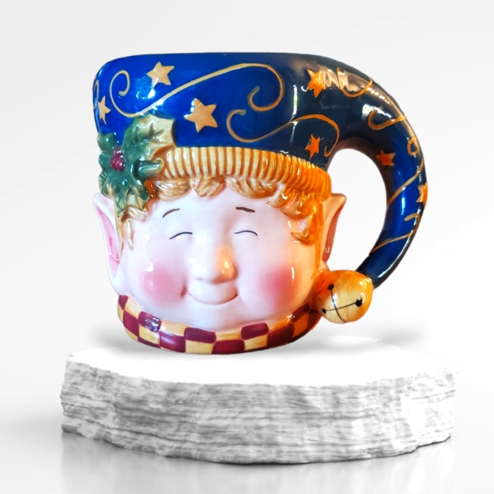 Certified International Christmas Elf Extra Large Coffee Mug Cup Susan Winget
